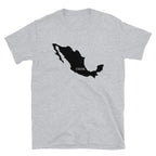 Camiseta unissex com mapa preto do país do México