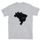 Camiseta unisex con el mapa negro de Brasil