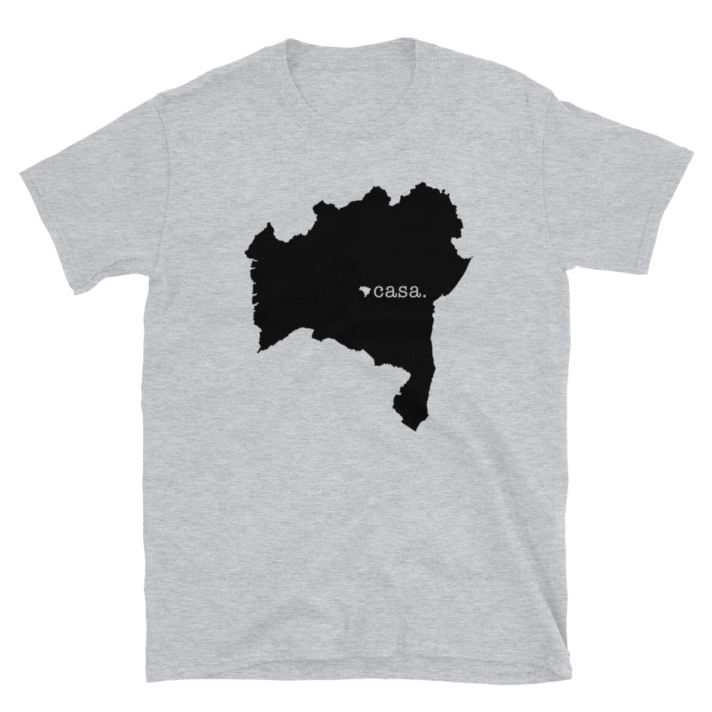 Camiseta unisex con mapa negro de Bahía, Brasil