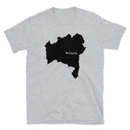 Camiseta unisex con mapa negro de Bahía, Brasil