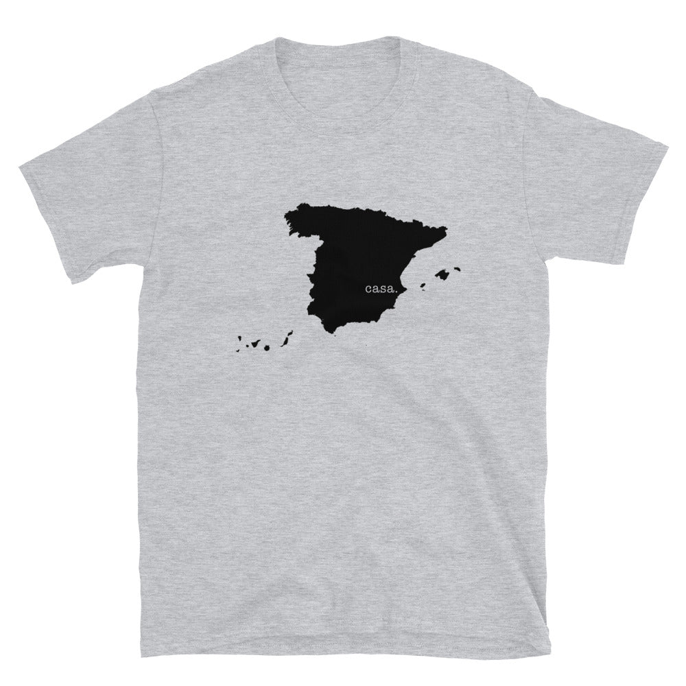 Spain Black Map Unisex T-Shirt