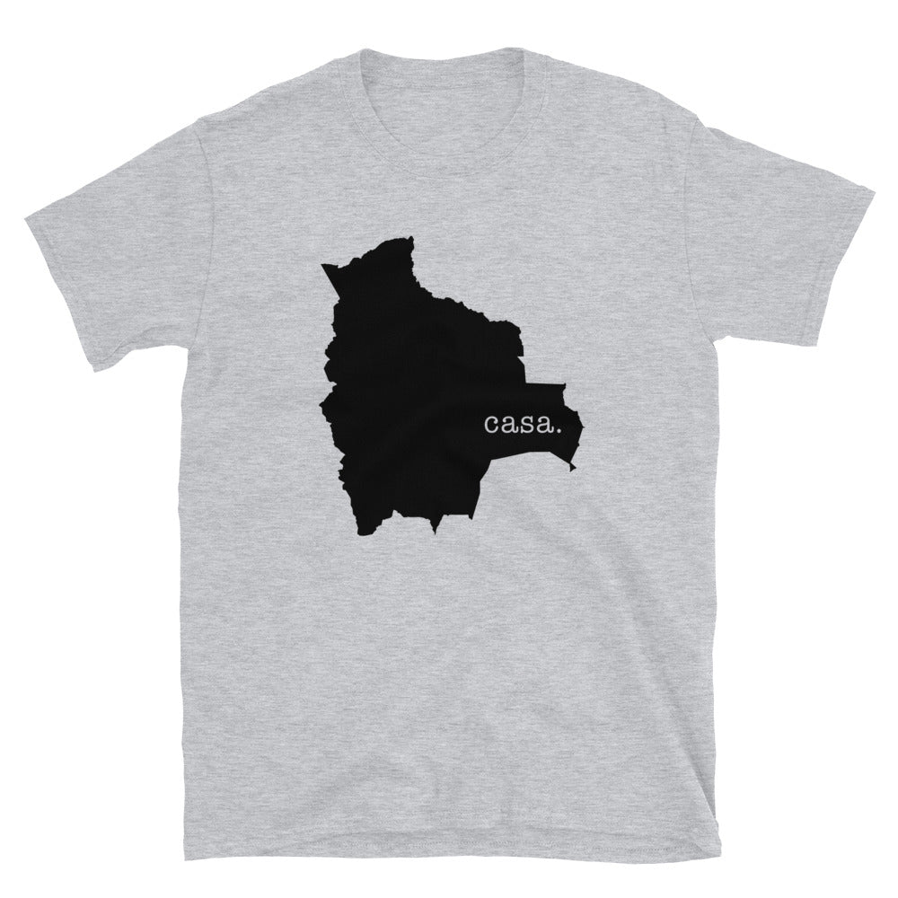 Camiseta unisex con mapa negro de Bolivia