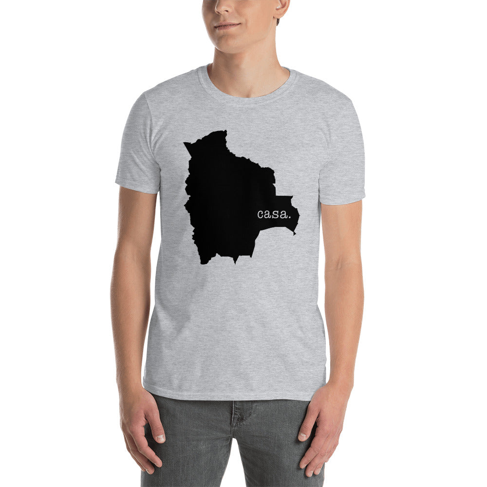 Camiseta unisex con mapa negro de Bolivia