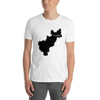 Camiseta unissex com o mapa preto do México de Queretaro