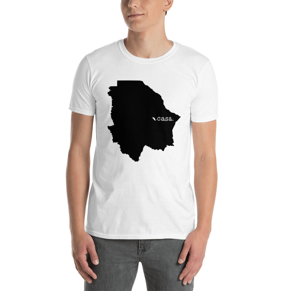 Camiseta unissex com mapa preto do México Chihuahua