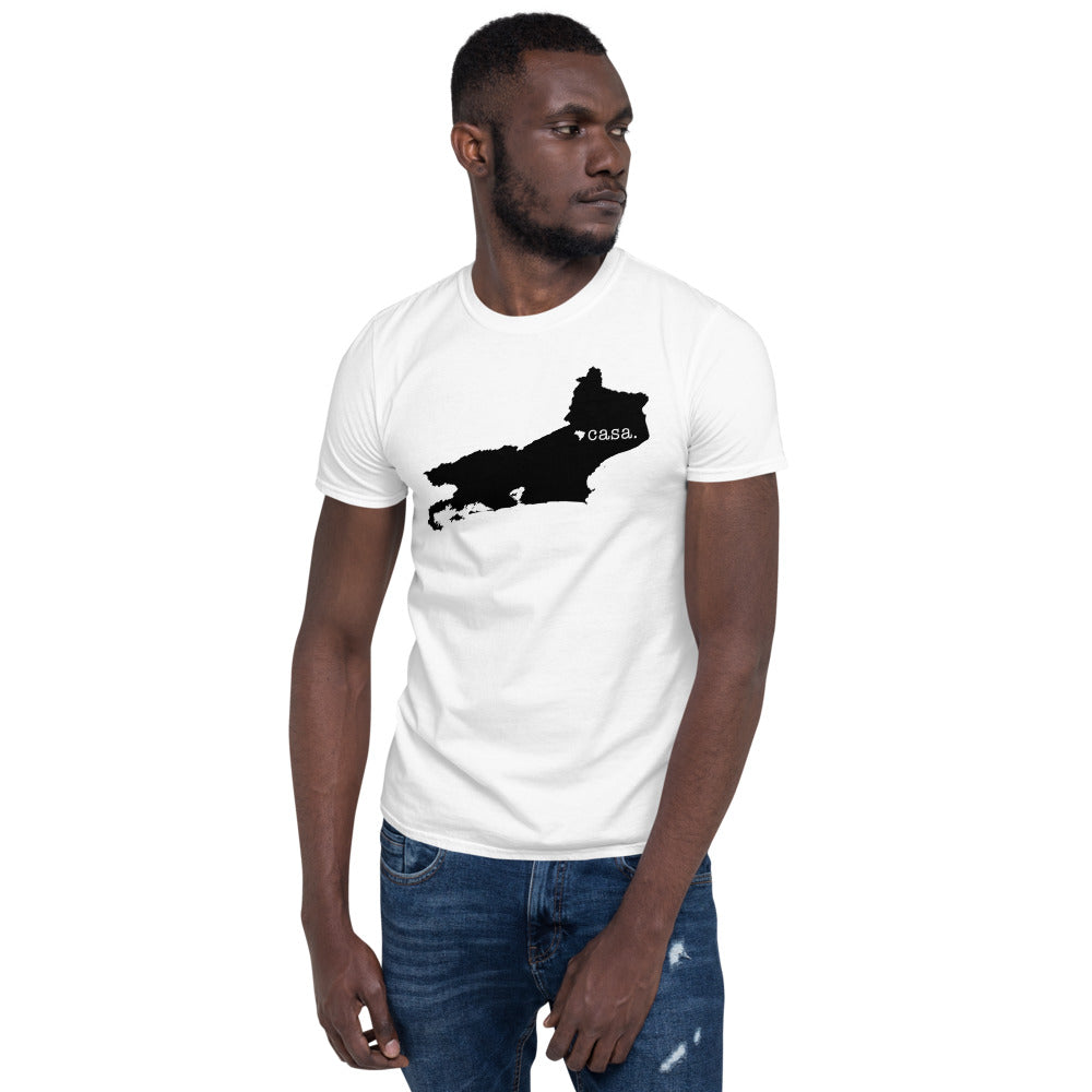 Rio De Janeiro Brazil Black Map Unisex T-Shirt