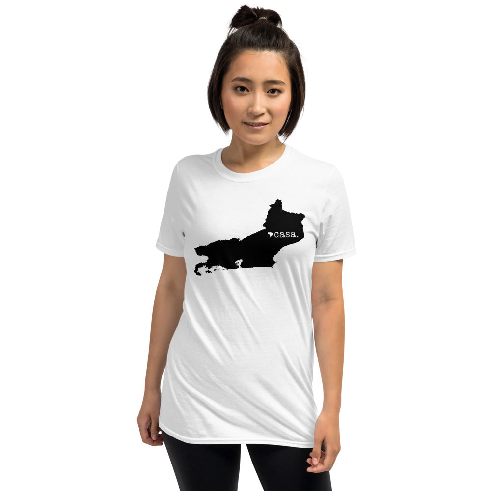 Rio De Janeiro Brazil Black Map Unisex T-Shirt