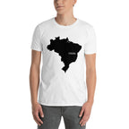 Camiseta unisex con el mapa negro de Brasil