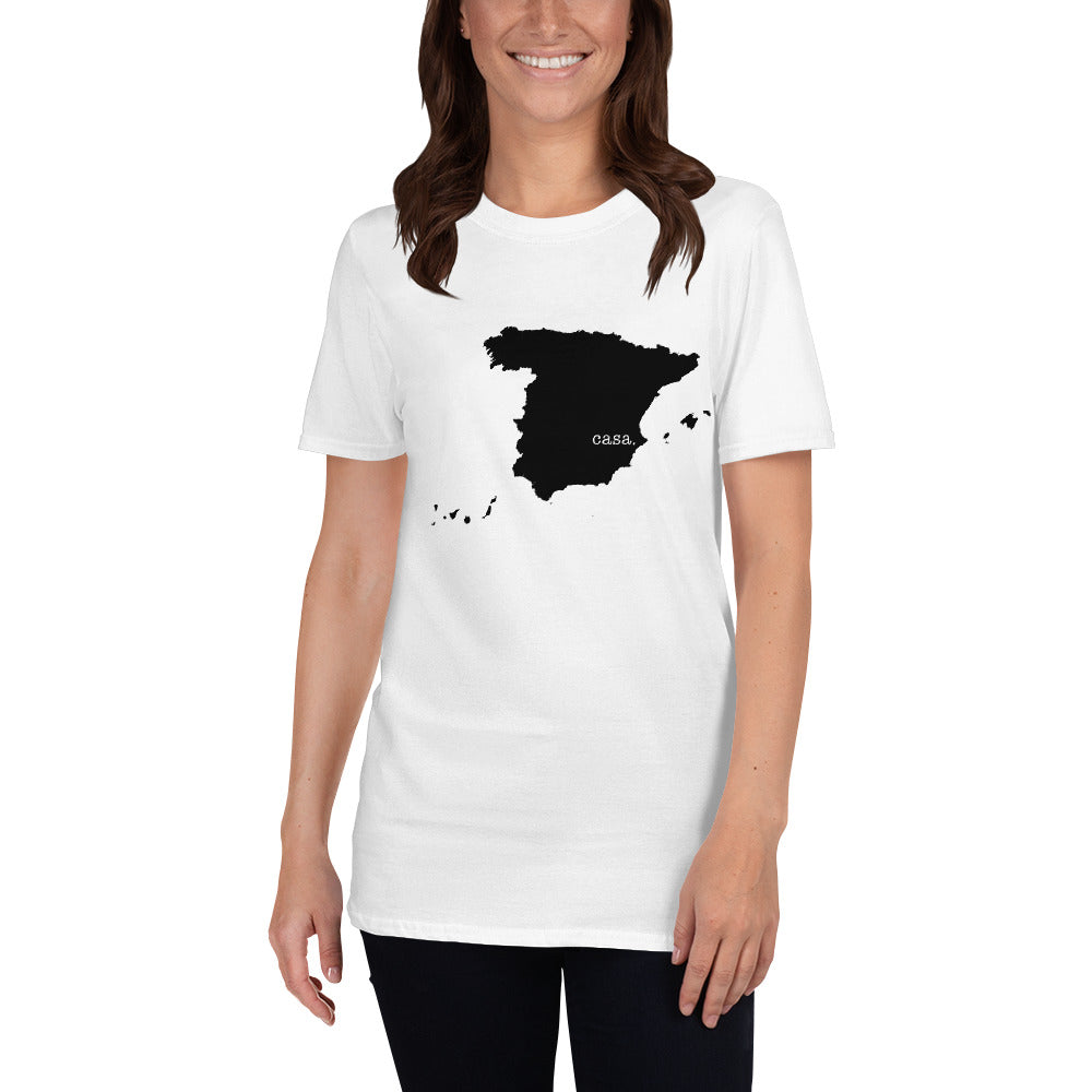 Spain Black Map Unisex T-Shirt