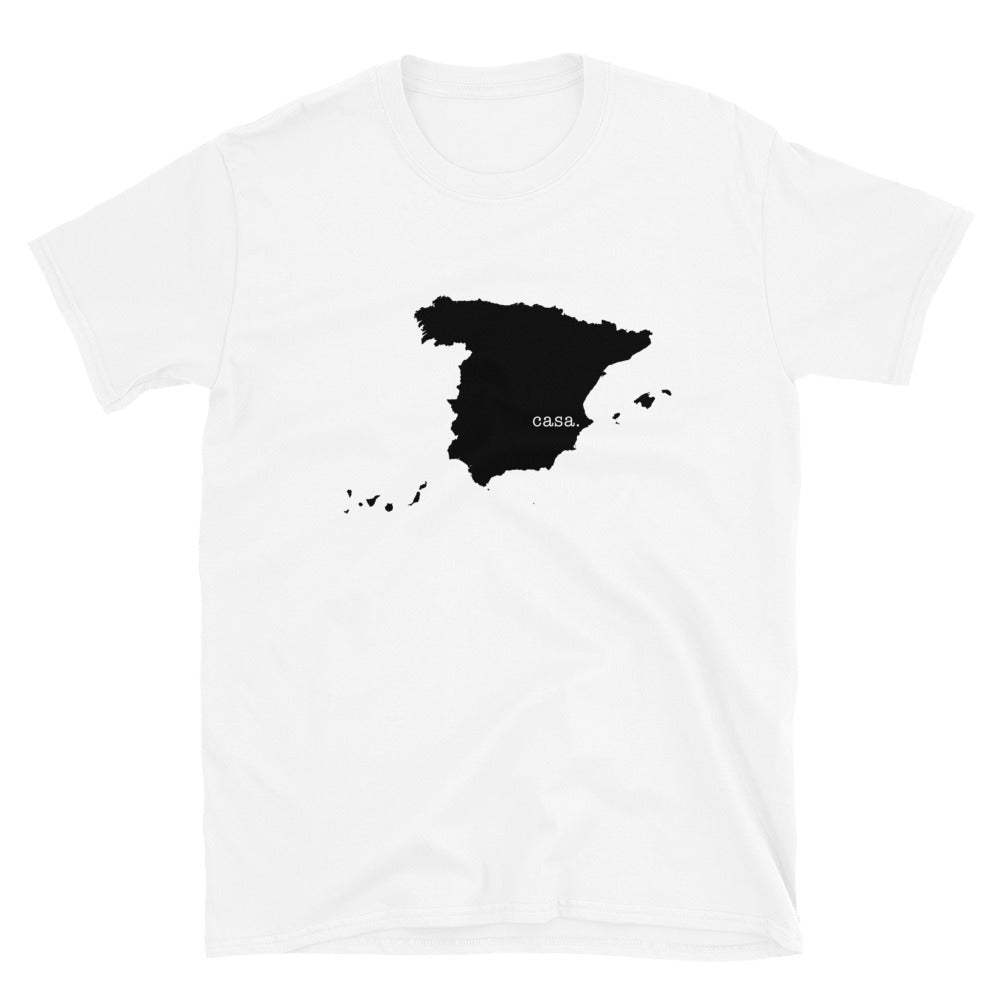 Spain Black Map Unisex T-Shirt
