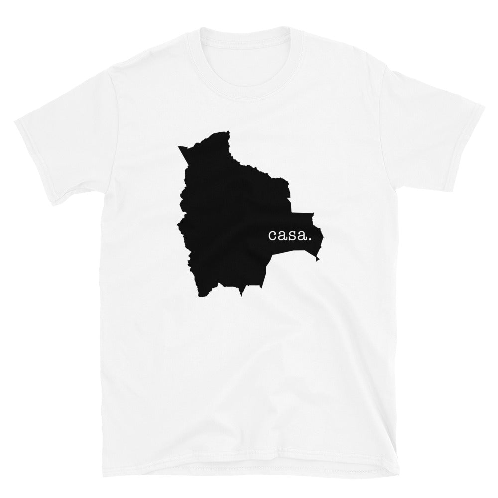 Camiseta unisex con mapa negro de Bolivia