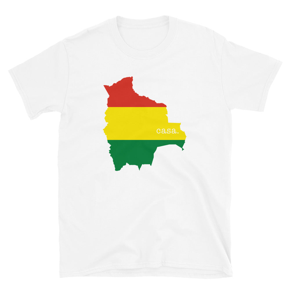 Camiseta unisex con mapa y bandera de Bolivia
