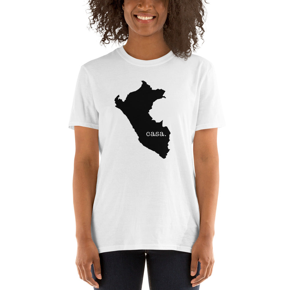 Peru Black Map Unisex T-Shirt