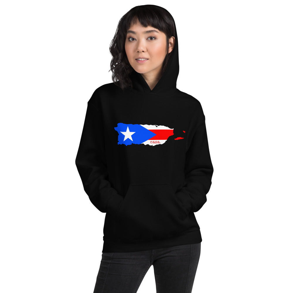 Puerto Rico Flag Map Unisex Hoodie