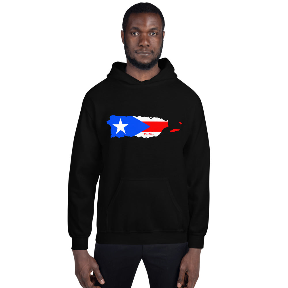Puerto Rico Flag Map Unisex Hoodie