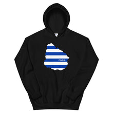 Load image into Gallery viewer, Uruguay Flag Map Unisex Hoodie
