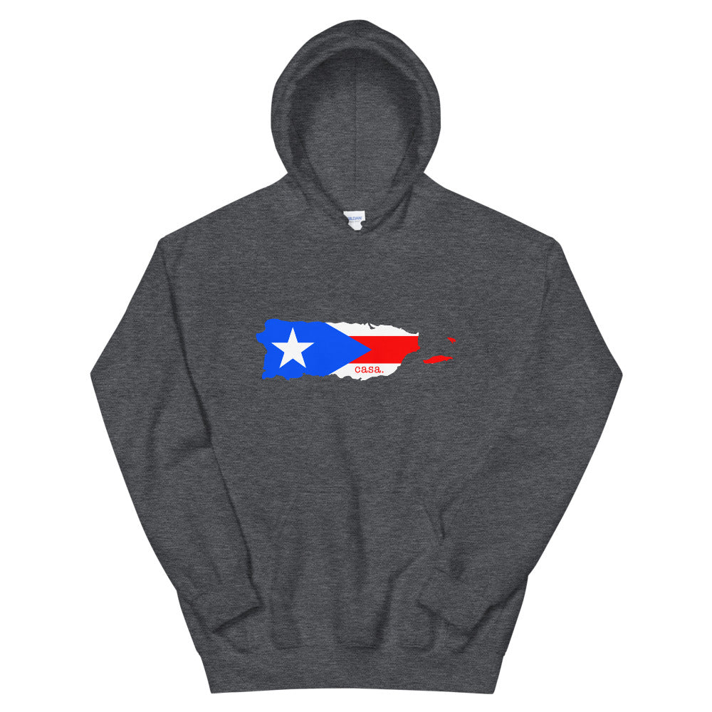 Puerto Rico Flag Map Unisex Hoodie