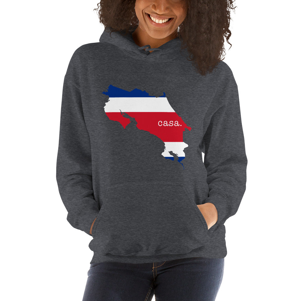 Costa Rica Flag Map Unisex Hoodie