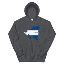 Load image into Gallery viewer, Nicaragua Flag Map Unisex Hoodie
