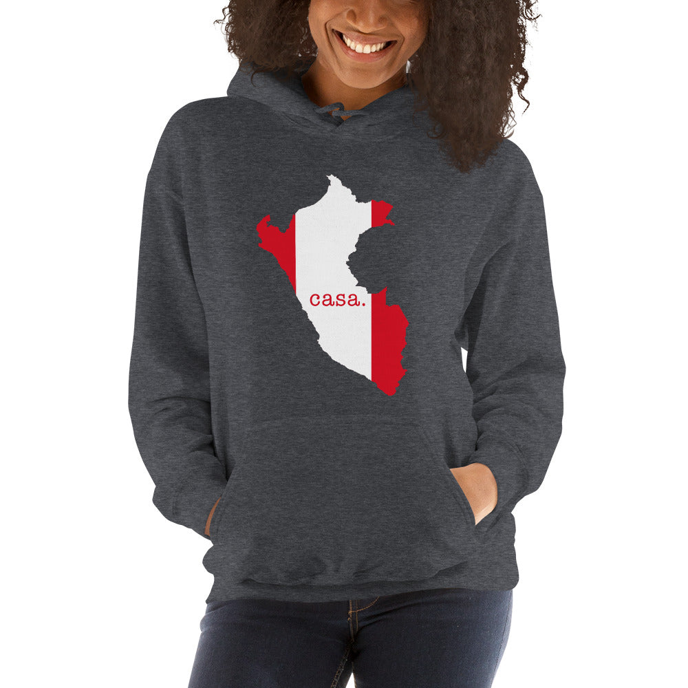 Peru Flag Map Unisex Hoodie