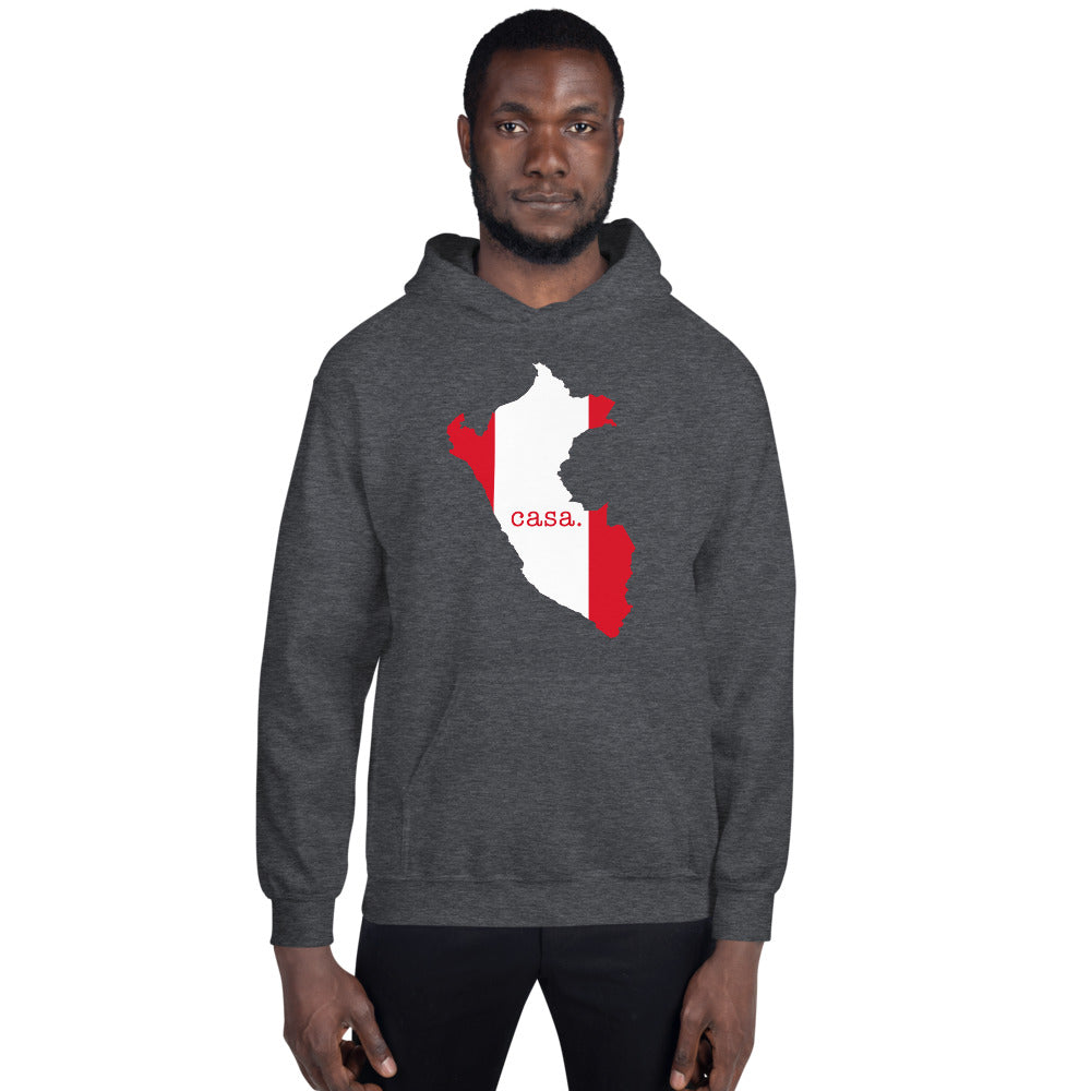 Peru Flag Map Unisex Hoodie