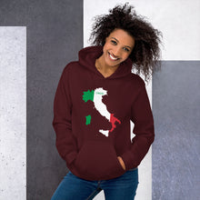 Load image into Gallery viewer, Italy Flag Map Unisex Hoodie
