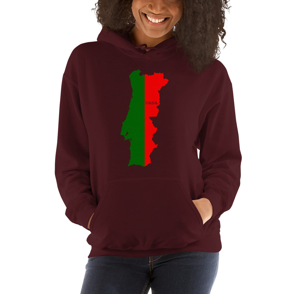 Portugal Flag Map Unisex Hoodie