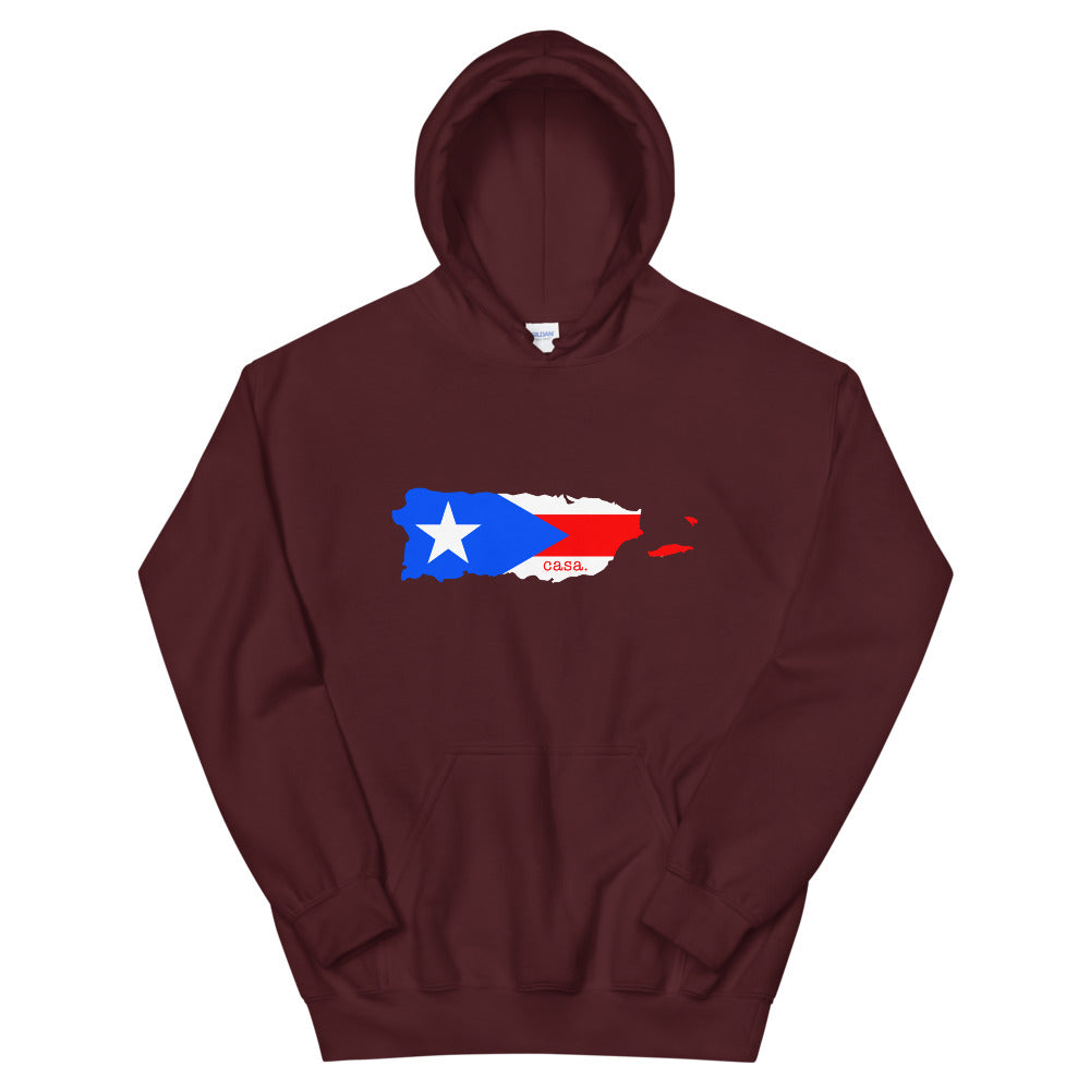 Puerto Rico Flag Map Unisex Hoodie