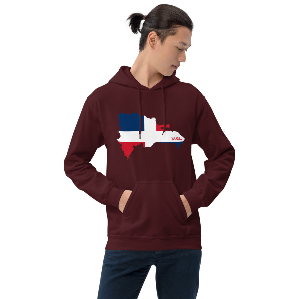Dominican Republic Flag Map Unisex Hoodie