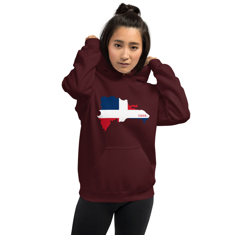Dominican Republic Flag Map Unisex Hoodie