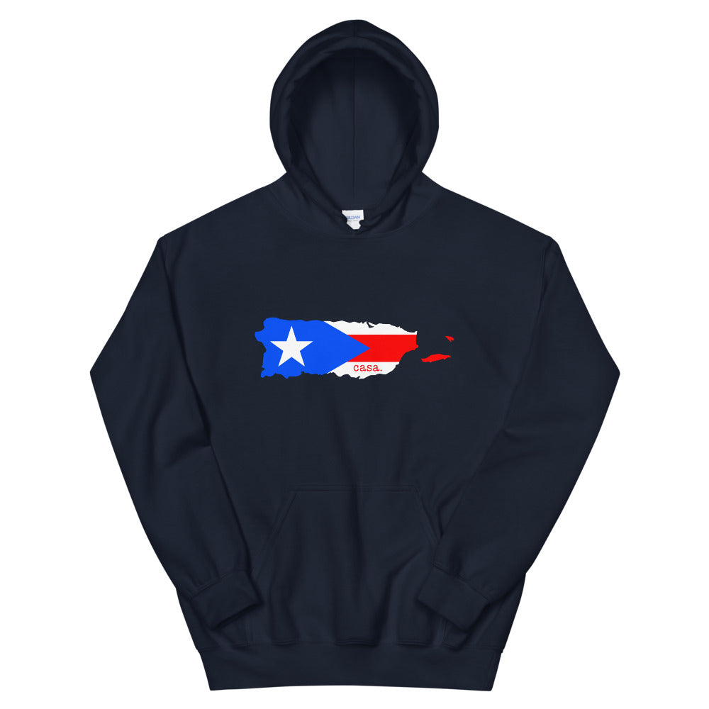 Puerto Rico Flag Map Unisex Hoodie