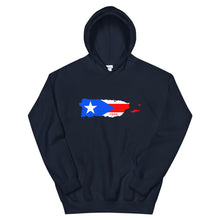 Load image into Gallery viewer, Puerto Rico Flag Map Unisex Hoodie
