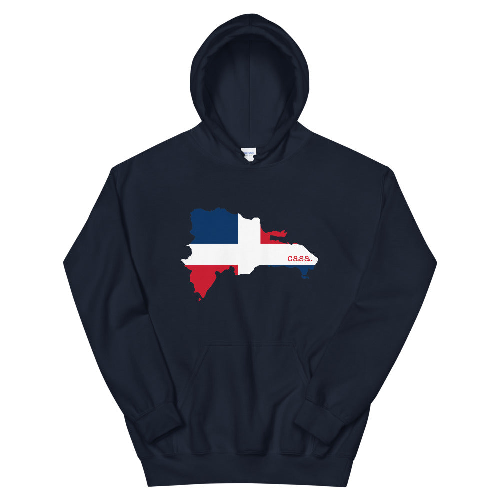 Dominican Republic Flag Map Unisex Hoodie