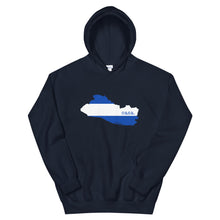 Load image into Gallery viewer, El Salvador Flag Map Unisex Hoodie
