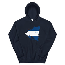 Load image into Gallery viewer, Nicaragua Flag Map Unisex Hoodie
