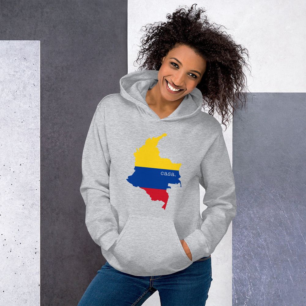 Colombia Flag Map Unisex Hoodie